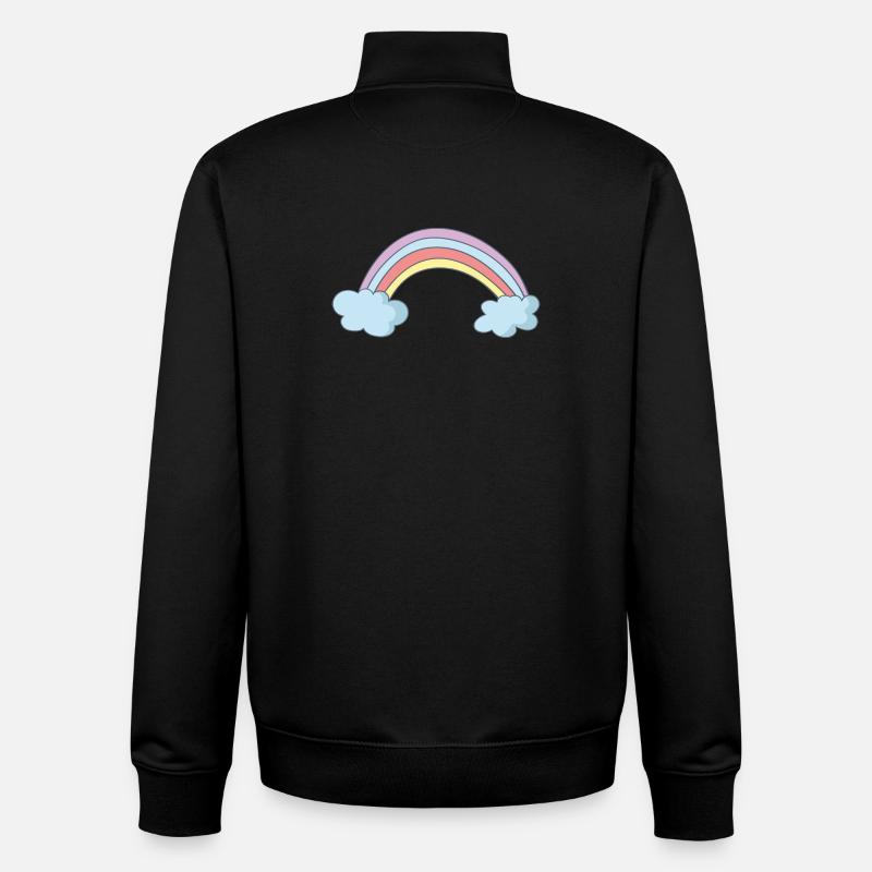Arc-en-ciel - Sweat zippé unisexe en coton bio Stanley/Stella - noir