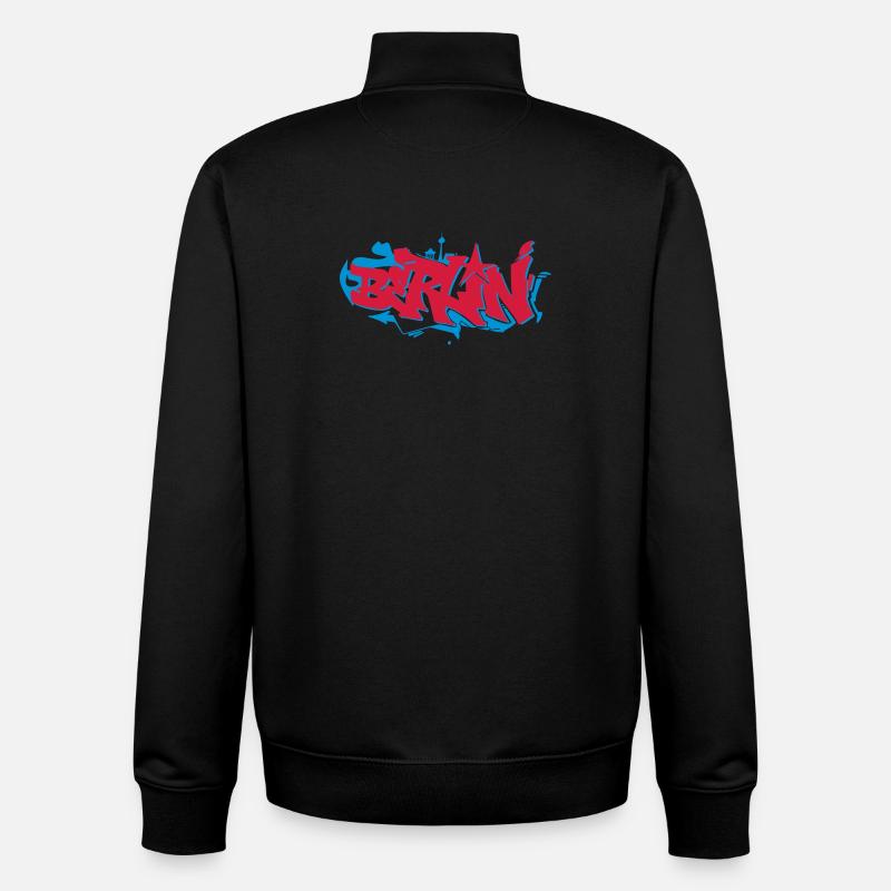 Berliner Graffiti Skyline - Unisex Organic Zip Sweatshirt von Stanley/Stella - Schwarz
