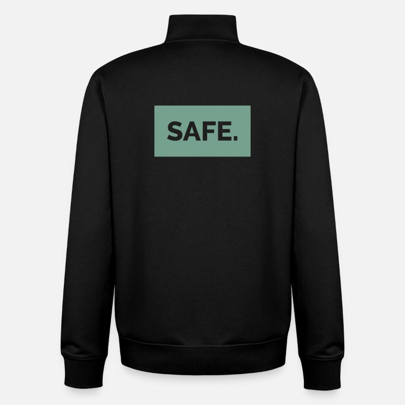 safe sicher absolut 100prozent geschenkidee - Unisex Organic Zip Sweatshirt von Stanley/Stella - Schwarz