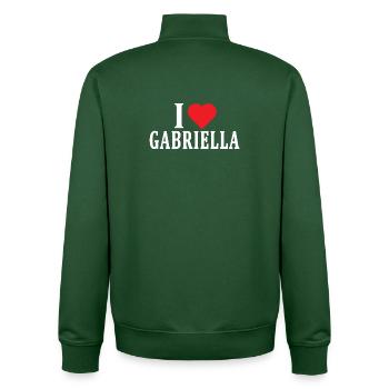 t-shirt I love Gabriella t-shirt gift idea - Unisex Organic Zip Sweatshirt by Stanley/Stella - bottle green - Back - AI Model Male 185 dark (185cm)