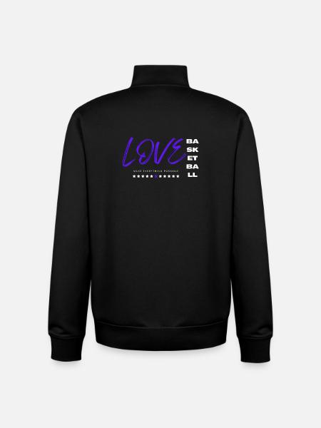 Love basketball blue - Unisex Organic Zip Sweatshirt by Stanley/Stella - black