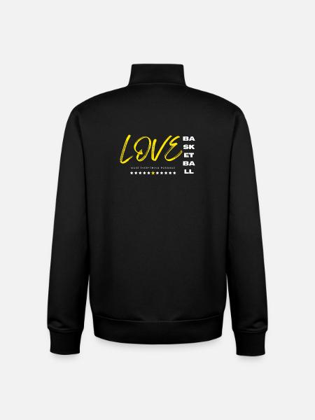 Liebe Basketball gelb - Unisex Organic Zip Sweatshirt von Stanley/Stella - Schwarz