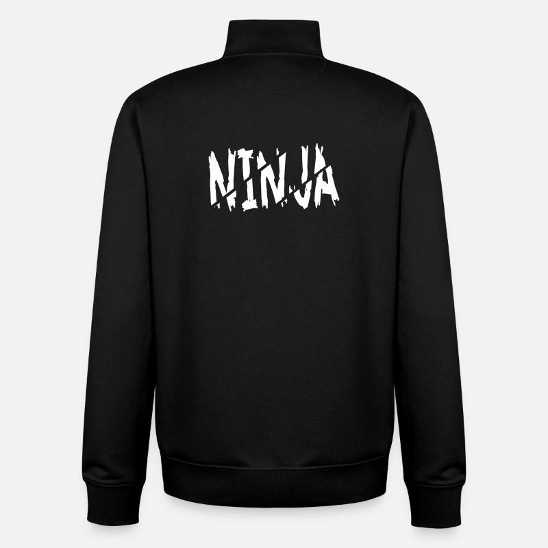 Ninja - Sweat zippé unisexe en coton bio Stanley/Stella - noir
