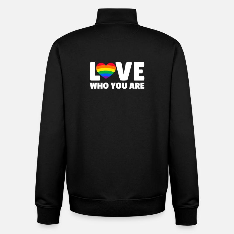 Aimez-vous qui vous êtes - Sweat zippé unisexe en coton bio Stanley/Stella - noir