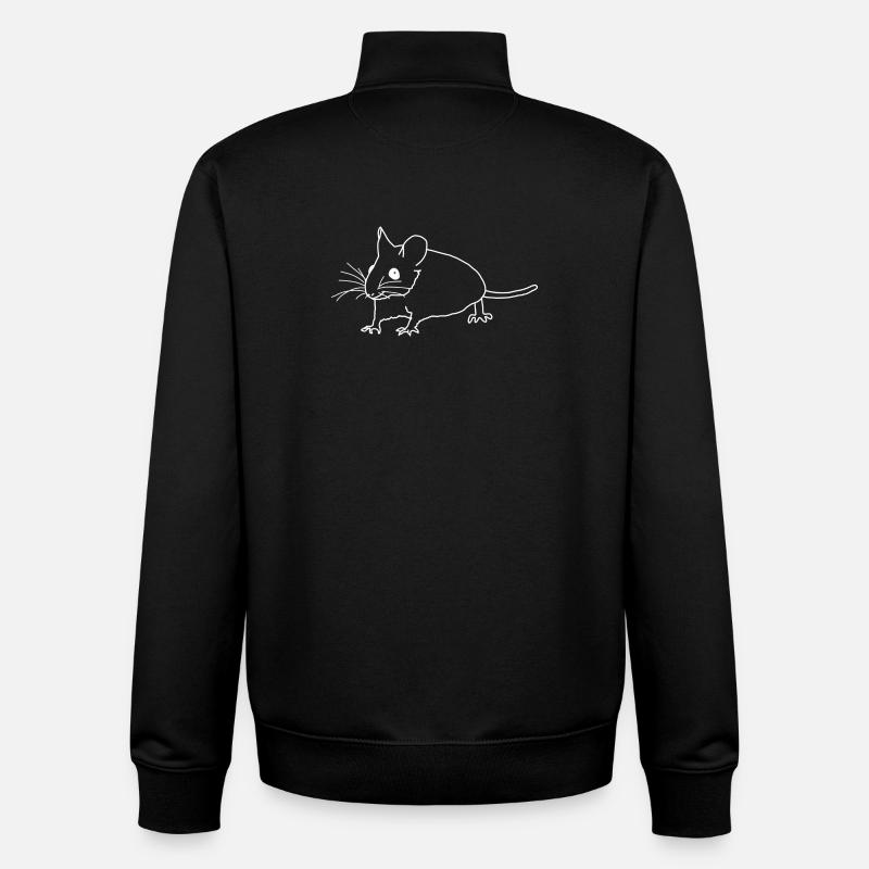 Mouse lineart - Unisex Organic Zip Sweatshirt by Stanley/Stella - black
