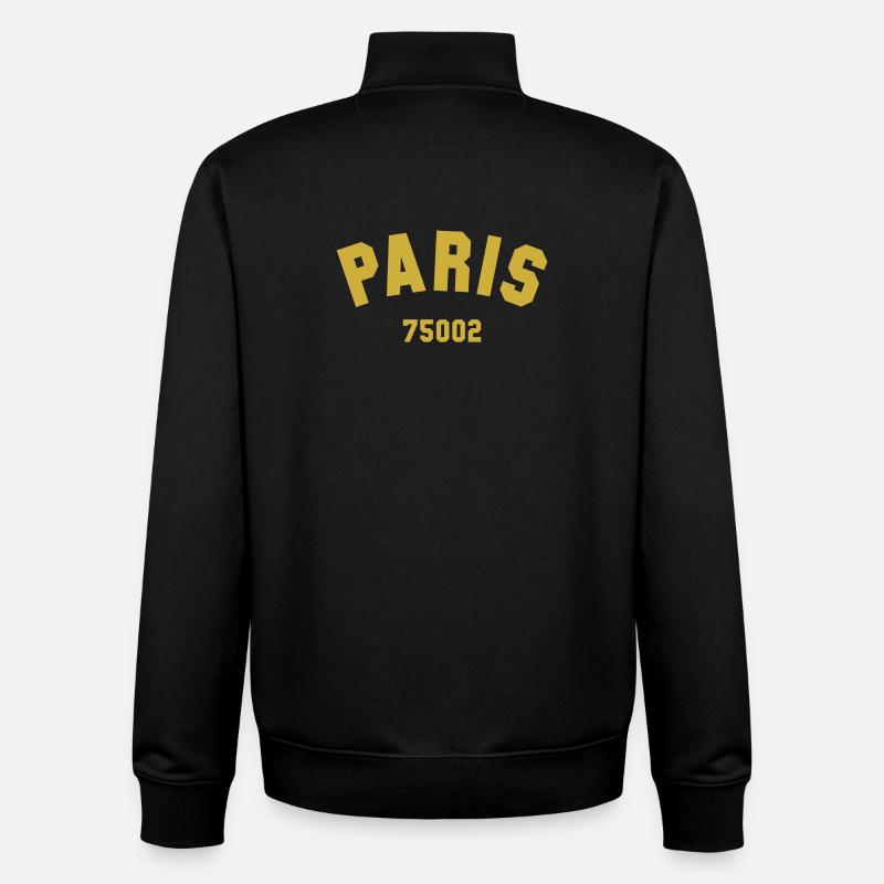 PARIS 2nd arrondissement - Unisex Organic Zip Sweatshirt by Stanley/Stella - black