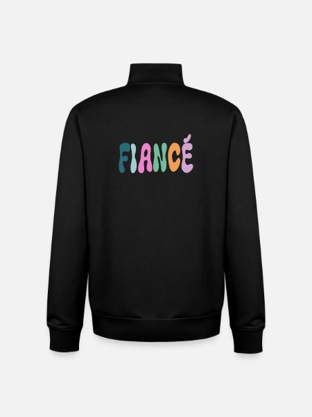 Fiance Pastel Lettering - Unisex Organic Zip Sweatshirt by Stanley/Stella - black