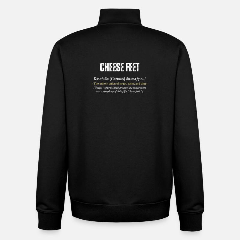 Définition de « Cheese Feet » avec - Sweat zippé unisexe en coton bio Stanley/Stella - noir