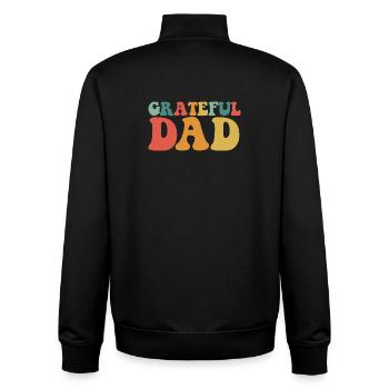 Dankbarer Papa Lustiger Vatertag Dankbarer Papa - Unisex Organic Zip Sweatshirt von Stanley/Stella - Schwarz - Hinten - AI Model Male 185 light (185cm)