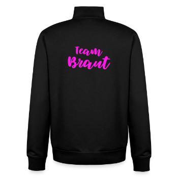 Team Braut Design für alle Brautjungfern JGA - Unisex Organic Zip Sweatshirt von Stanley/Stella - Schwarz - Hinten - AI Model Male 185 light (185cm)