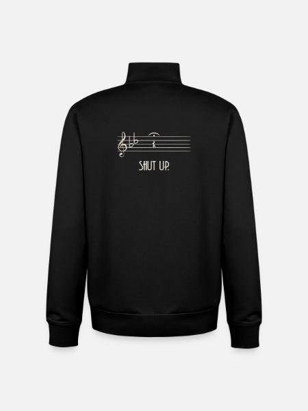 Silence through Notenauge shut up quotes - Unisex Organic Zip Sweatshirt by Stanley/Stella - black