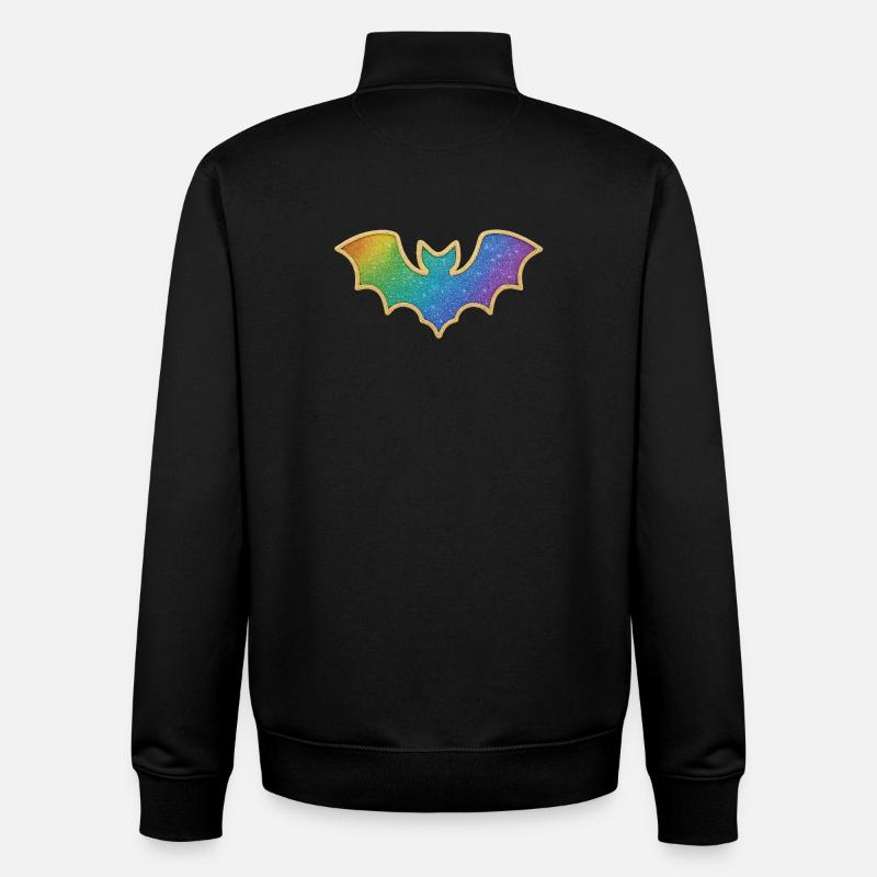 Rainbow Bat Glitter - Unisex Organic Zip Sweatshirt by Stanley/Stella - black