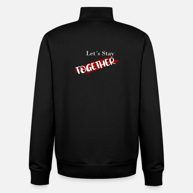 Restons ensemble - Sweat zippé unisexe en coton bio Stanley/Stella - noir