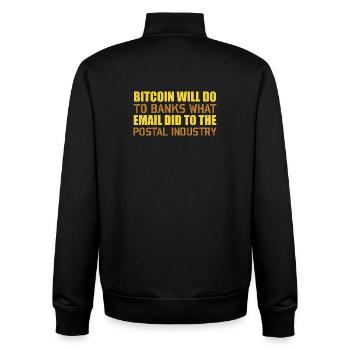 Industrie postale Bitcoin - Sweat zippé unisexe en coton bio Stanley/Stella - noir - Dos - AI Model Male 185 light (185cm)