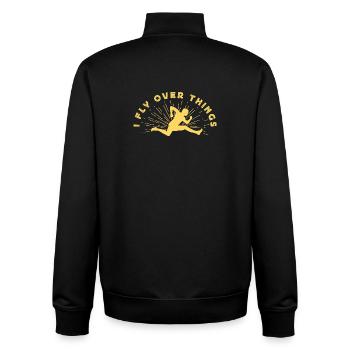 Track And Field Athletes I Fly Over Things - Unisex Organic Zip Sweatshirt by Stanley/Stella - black - Back - AI Model Male 185 light (185cm)