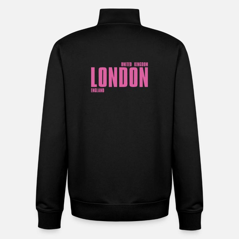 Londres – Angleterre Lyric Design - Sweat zippé unisexe en coton bio Stanley/Stella - noir