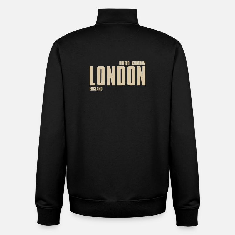 Londoner Retro-Typografie - Unisex Organic Zip Sweatshirt von Stanley/Stella - Schwarz