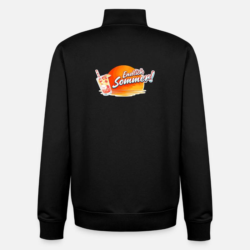 Finally Summer Sun Drink Graphic - Unisex Organic Zip Sweatshirt by Stanley/Stella - black