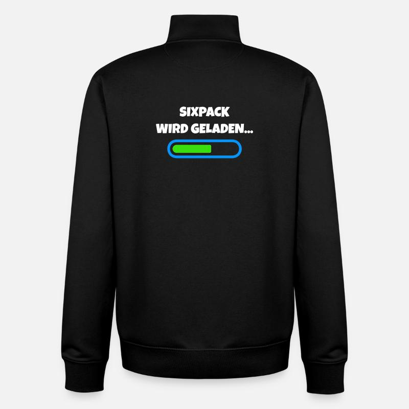 Sixpack wird geladen - Fitness Fortschritt - Unisex Organic Zip Sweatshirt von Stanley/Stella - Schwarz