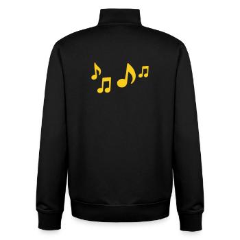 Contraste des notes jaunes - Sweat zippé unisexe en coton bio Stanley/Stella - noir - Dos - AI Model Male 185 light (185cm)