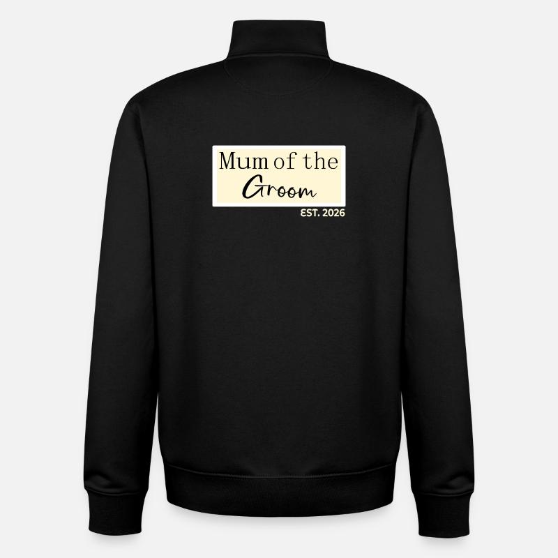 Mutter des Bräutigams 2026 - Unisex Organic Zip Sweatshirt von Stanley/Stella - Schwarz