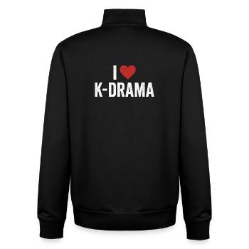 Korean Drama K-Drama Lover Kdrama - Unisex Organic Zip Sweatshirt by Stanley/Stella - black - Back - AI Model Male 185 light (185cm)
