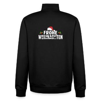 Frohe Weihnachten  - Unisex Organic Zip Sweatshirt von Stanley/Stella - Schwarz - Hinten - AI Model Male 185 light (185cm)
