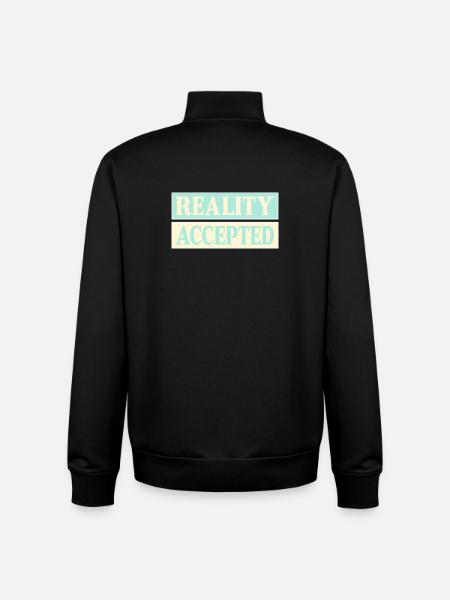 Réalité acceptée - Sweat zippé unisexe en coton bio Stanley/Stella - noir