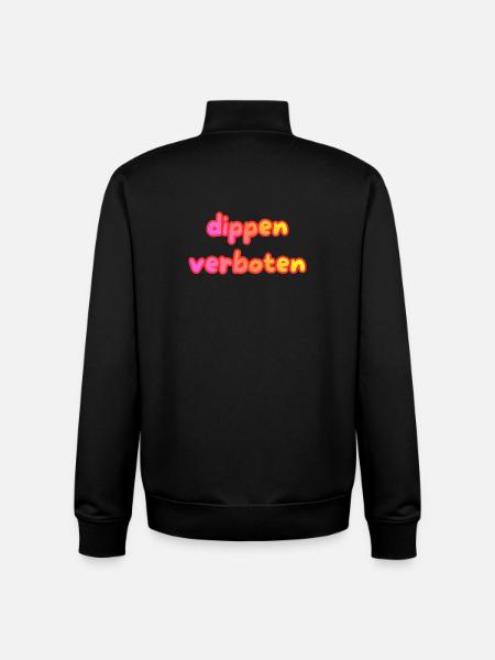 dippen verboten - Unisex Organic Zip Sweatshirt von Stanley/Stella - Schwarz