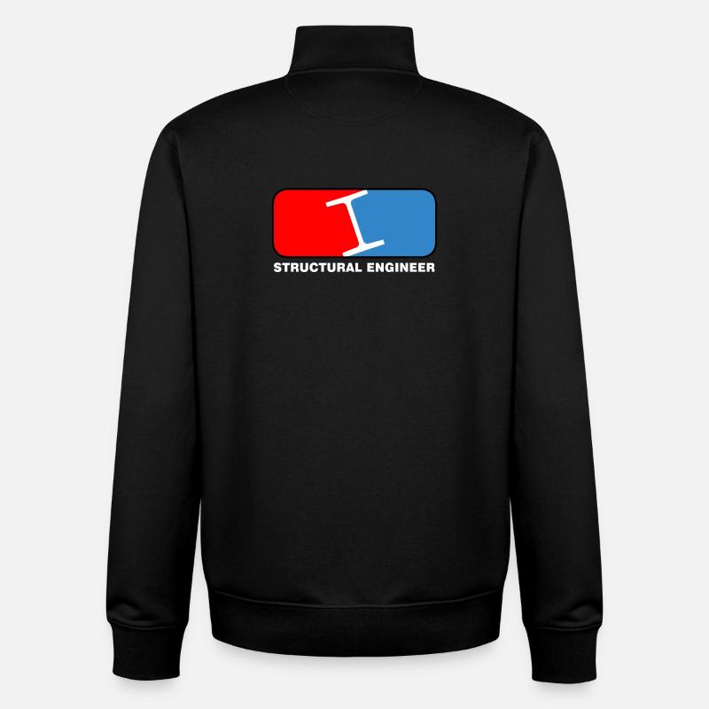 Structural Engineer League White Text - Unisex Organic Zip Sweatshirt by Stanley/Stella - black