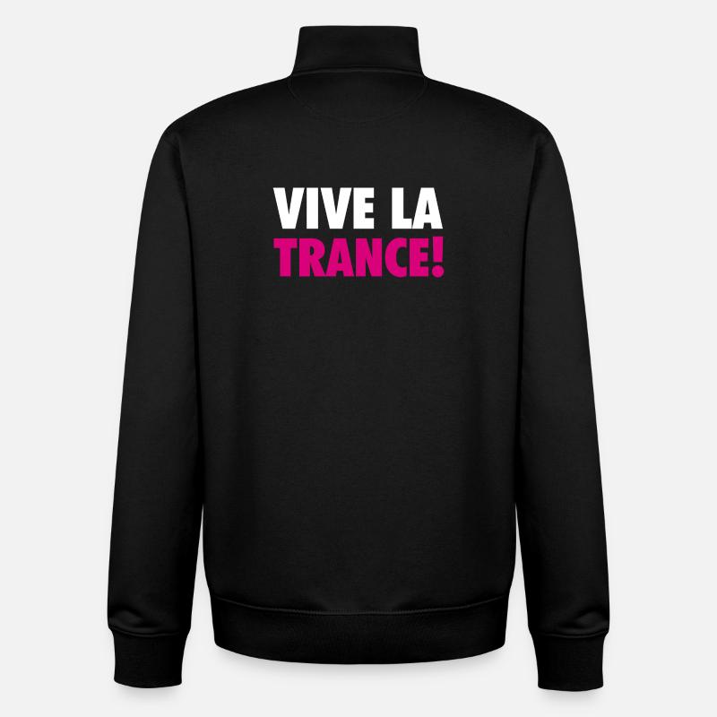 Vive La Trance! (rose) - Sweat zippé unisexe en coton bio Stanley/Stella - noir