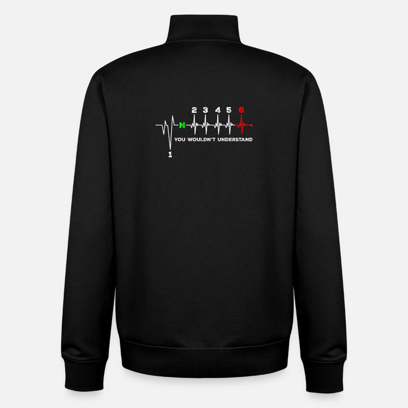 ECG Pulse You Wouldn't Understand - Unisex Organic Zip Sweatshirt by Stanley/Stella - black