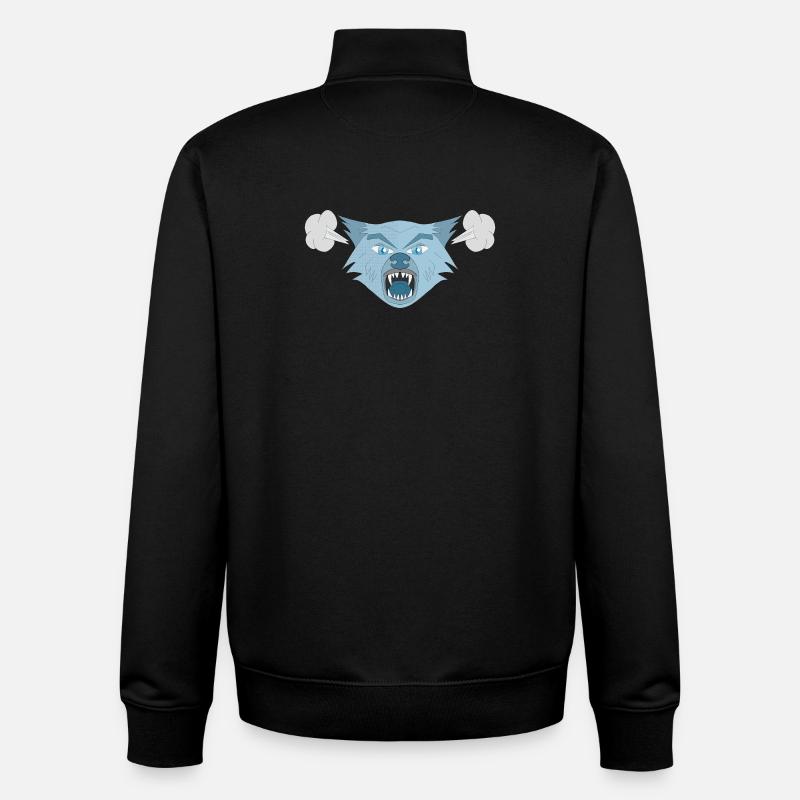 Wütender Wolf - Unisex Organic Zip Sweatshirt von Stanley/Stella - Schwarz