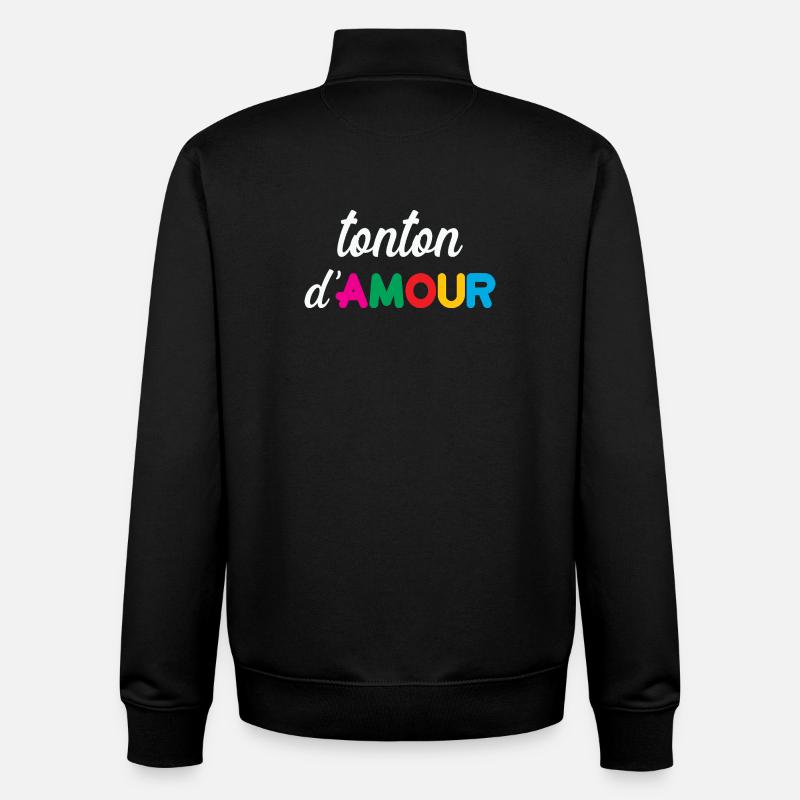 Tonton d'Amour - Famille - Noël - Sweat zippé unisexe en coton bio Stanley/Stella - noir
