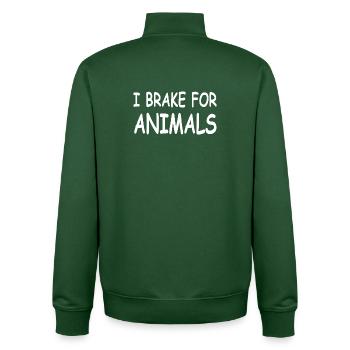Animals - Unisex Organic Zip Sweatshirt by Stanley/Stella - bottle green - Back - AI Model Male 185 dark (185cm)