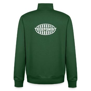 Gift for telephone operator - Unisex Organic Zip Sweatshirt by Stanley/Stella - bottle green - Back - AI Model Male 185 dark (185cm)