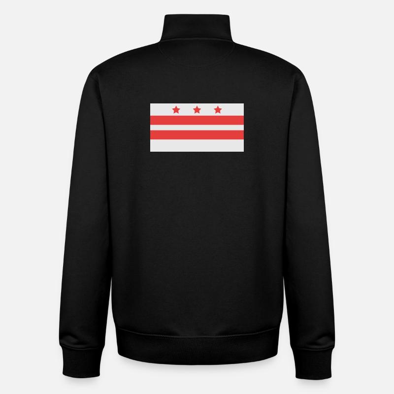 Drapeau de Washington - Sweat zippé unisexe en coton bio Stanley/Stella - noir