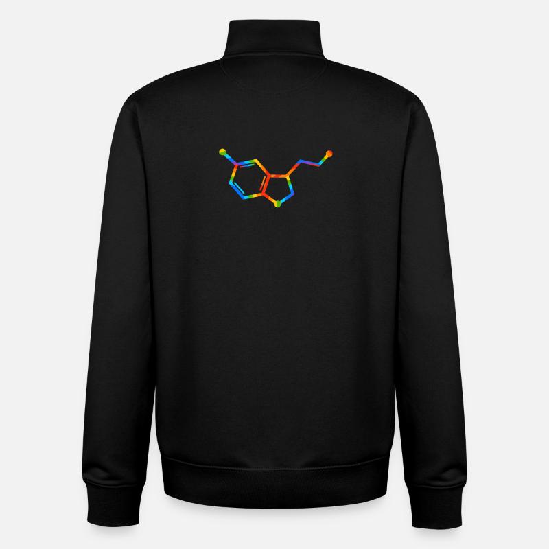 Rainbow Molecule Geometry - seratonin - Unisex Organic Zip Sweatshirt by Stanley/Stella - black