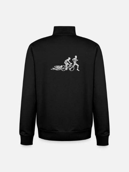 Urban Triathlon: Cycling and Running - Unisex Organic Zip Sweatshirt by Stanley/Stella - black