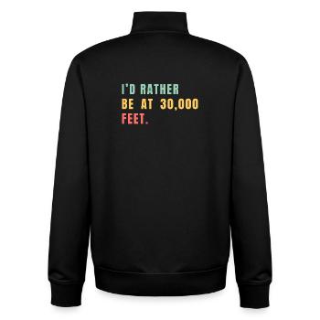 Ich wäre lieber auf 30.000 Fuß - Unisex Organic Zip Sweatshirt von Stanley/Stella - Schwarz - Hinten - AI Model Male 185 light (185cm)