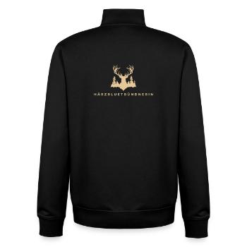 Härzbluetbündnerin - Unisex Organic Zip Sweatshirt von Stanley/Stella - Schwarz - Hinten - AI Model Male 185 light (185cm)