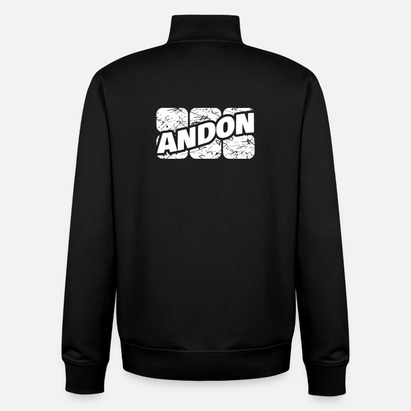 ANDON - Sweat zippé unisexe en coton bio Stanley/Stella - noir