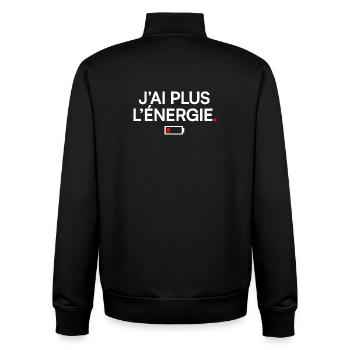 I DON'T HAVE THE ENERGY ANYMORE | Humor fatigue - Unisex Organic Zip Sweatshirt by Stanley/Stella - black - Back - AI Model Male 185 light (185cm)