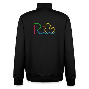 Finally Pension - Retirement - Pension - Unisex Organic Zip Sweatshirt by Stanley/Stella - black - Back - AI Model Male 185 light (185cm)