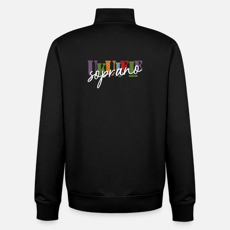 Ukulélé soprano - Sweat zippé unisexe en coton bio Stanley/Stella - noir