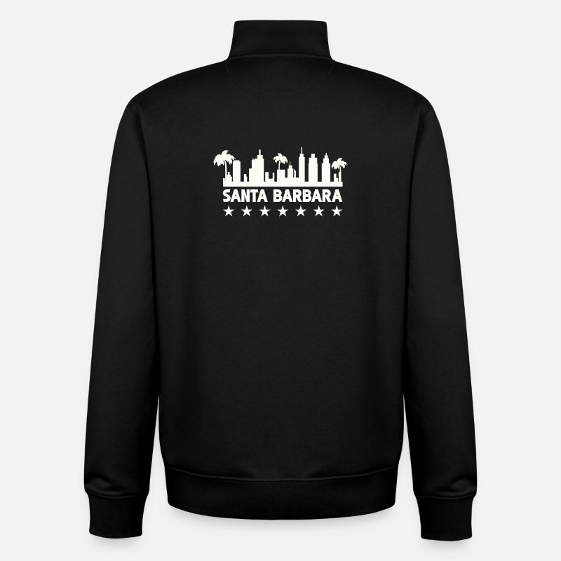 Santa Barbara Coastal Skyline - Unisex Organic Zip Sweatshirt by Stanley/Stella - black
