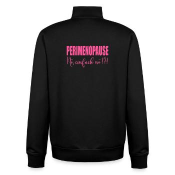 Perimenopause Frauen Stimmung - Unisex Organic Zip Sweatshirt von Stanley/Stella - Schwarz - Hinten - AI Model Male 185 light (185cm)