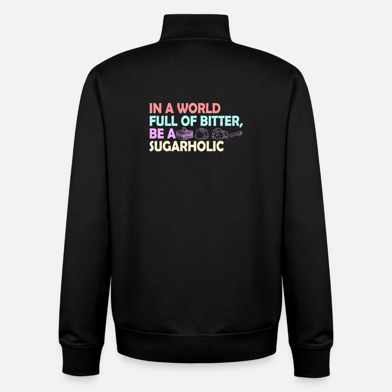 Citation de Sugarholic World - Sweat zippé unisexe en coton bio Stanley/Stella - noir