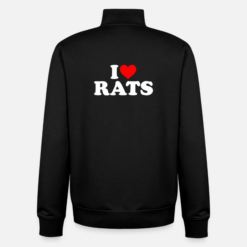 J’adore les rats - Sweat zippé unisexe en coton bio Stanley/Stella - noir