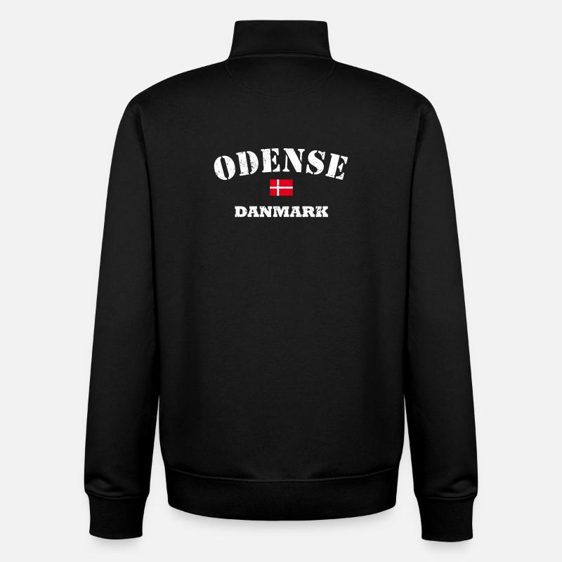 Odense Danemark - Sweat zippé unisexe en coton bio Stanley/Stella - noir